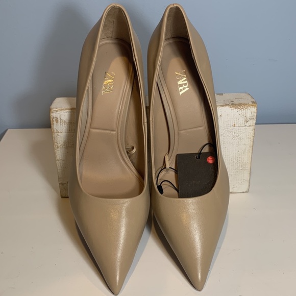 Zara Nude Pointed Toe Heels NWT - Picture 7 of 8